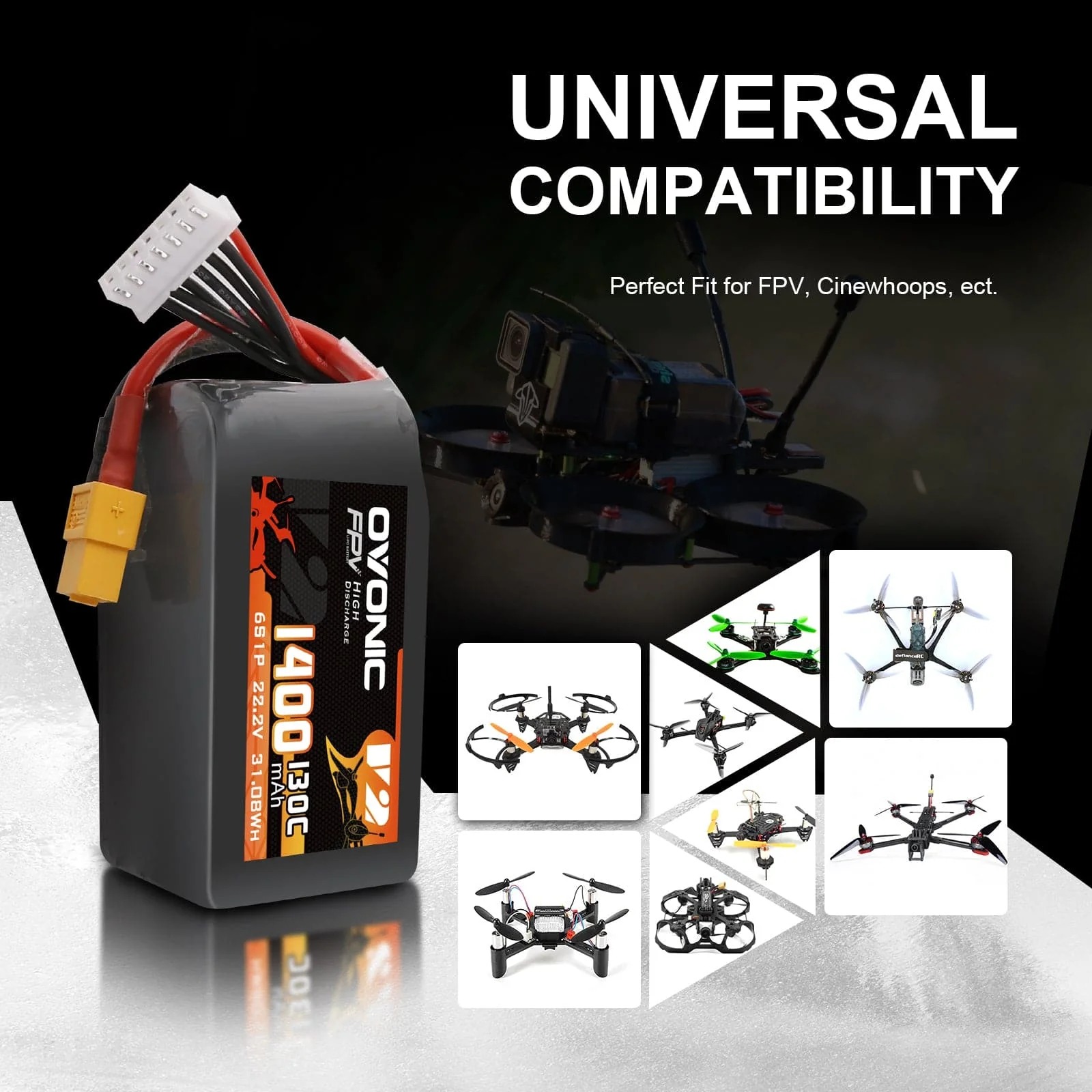Ovonic 6S 1400mAh 130C LiPo Pi - Walksnail Avatar Hd Goggles X incelemesi ve fiyatı